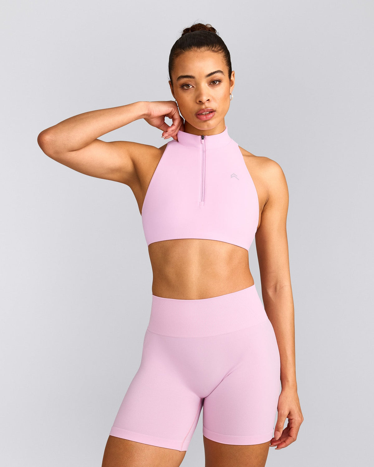 Oner Active EasyLift™ Zip High Neck Sports Bra | Chalk Pink