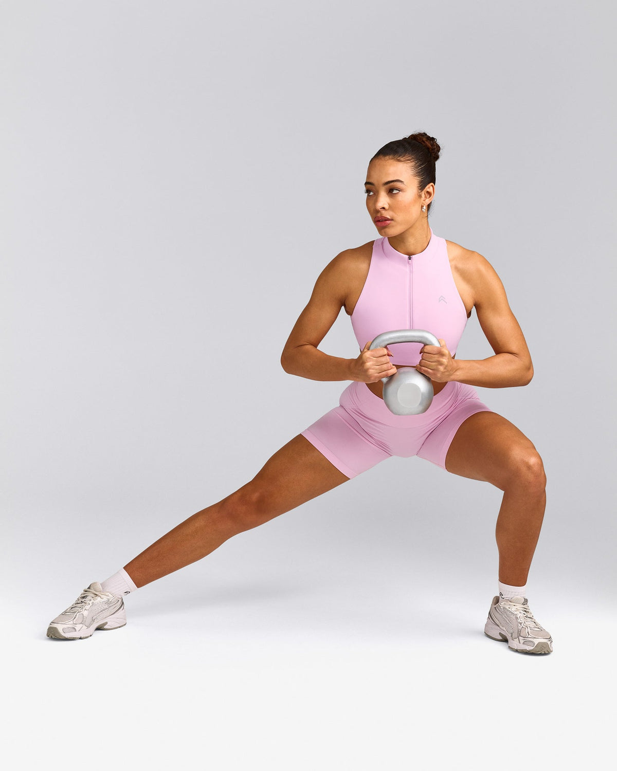 Oner Active EasyLift™ Zip High Neck Sports Bra | Chalk Pink