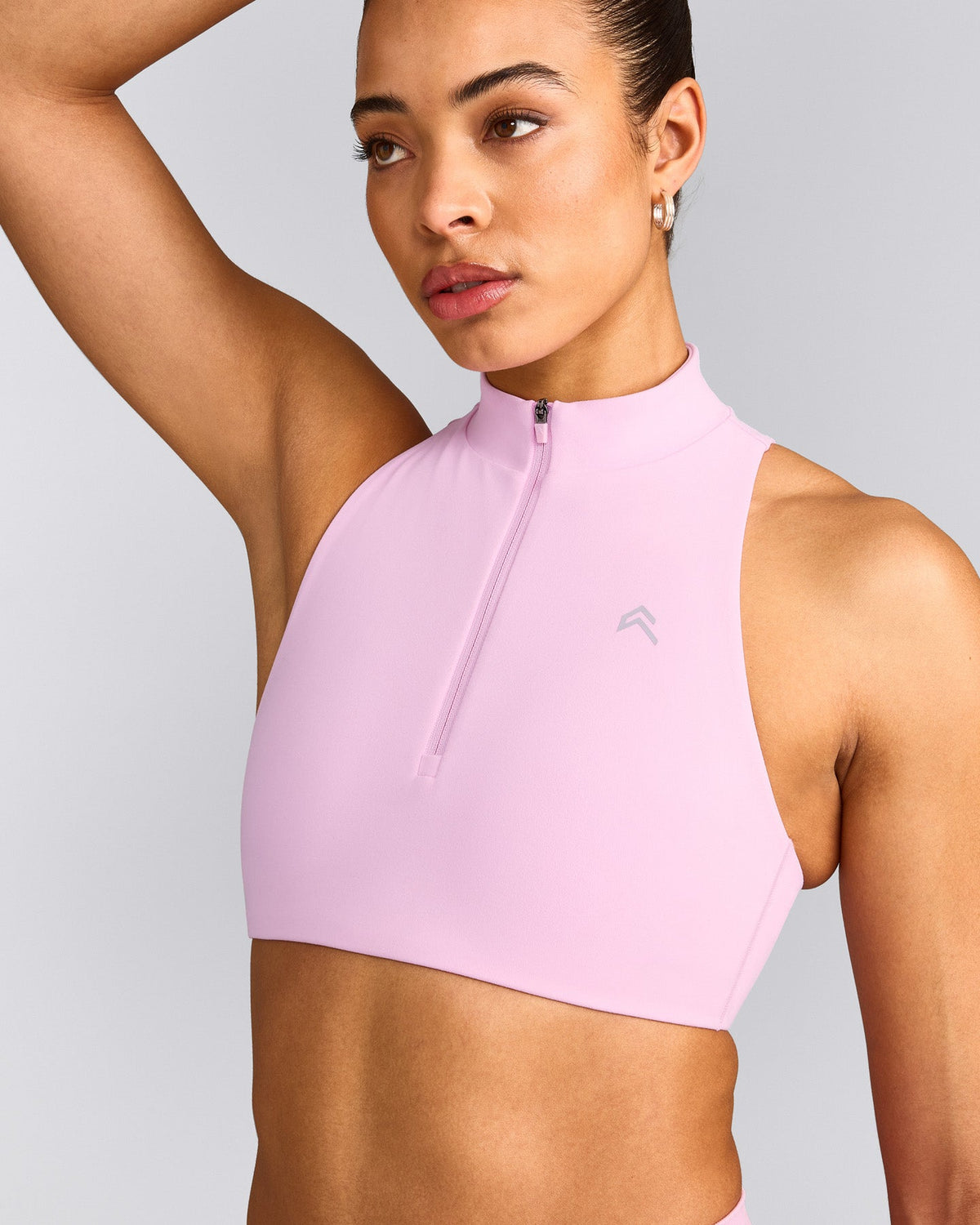 Oner Active EasyLift™ Zip High Neck Sports Bra | Chalk Pink