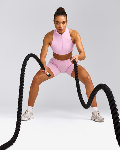Oner Active EasyLift™ Zip High Neck Sports Bra | Chalk Pink
