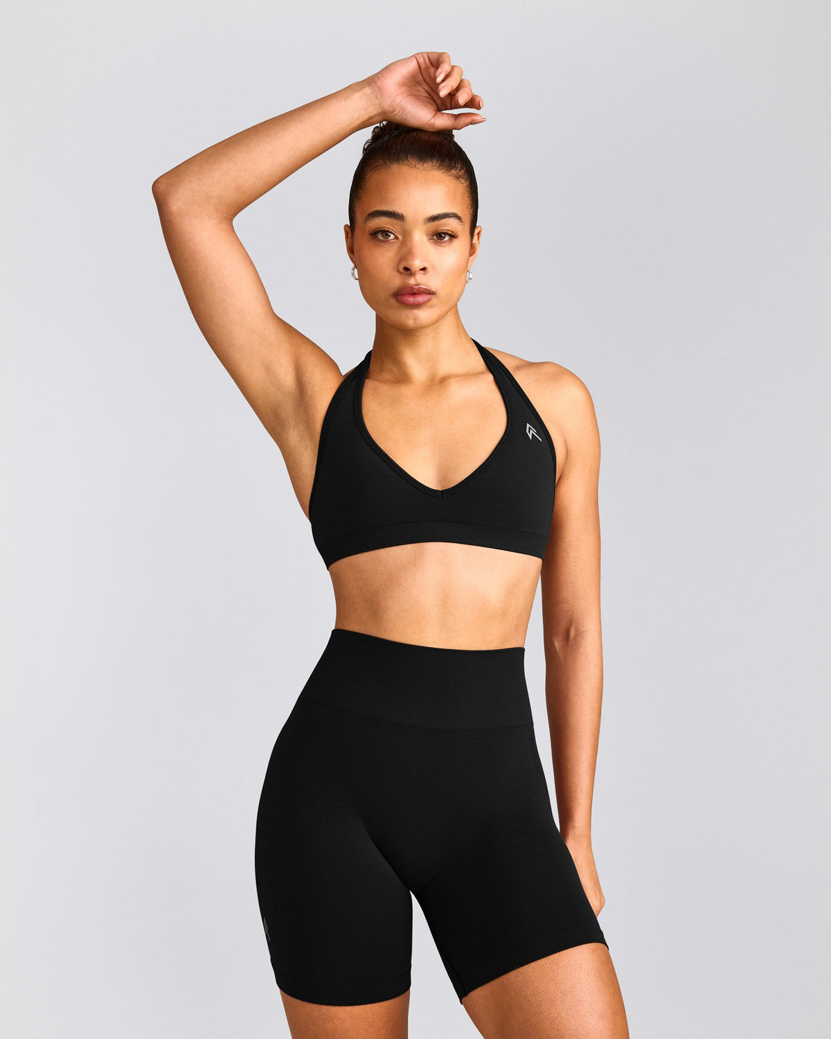 Oner Active EffortlessLift™ Seamless Halter Neck Sports Bra | Black