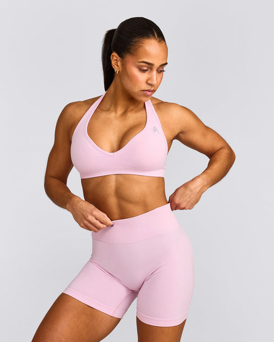 Oner Active EffortlessLift™ Seamless Halter Neck Sports Bra | Chalk Pink