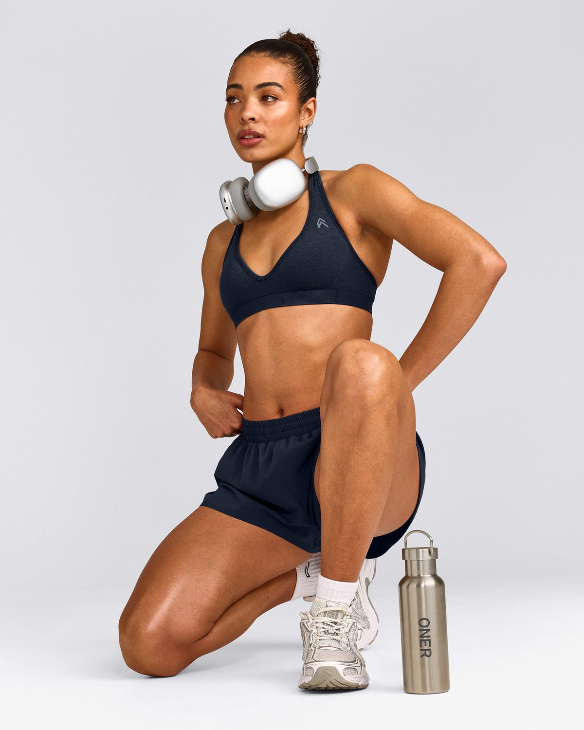 Oner Active EffortlessLift™ Seamless Halter Neck Sports Bra | True Blue