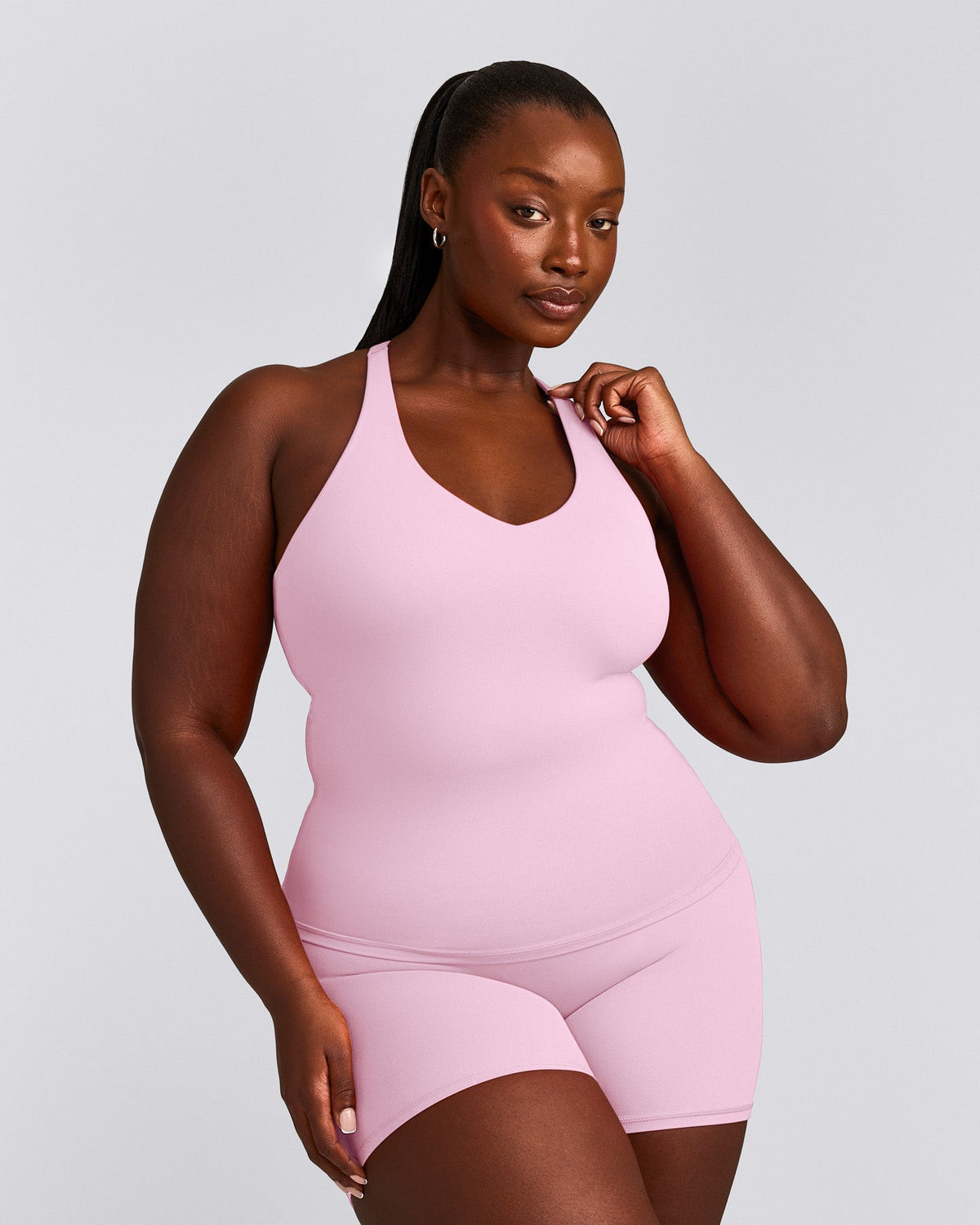 Oner Active SoftMotion™ Racer Back Tank Top with Built in Bra Shelf | Chalk Pink