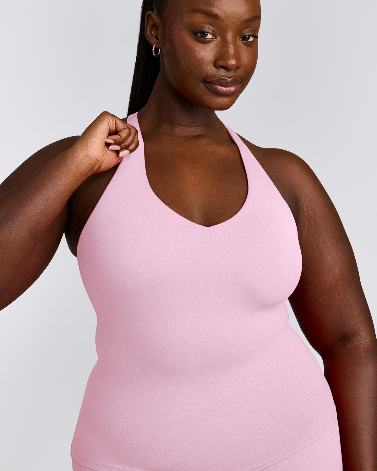 Oner Active SoftMotion™ Racer Back Tank Top with Built in Bra Shelf | Chalk Pink