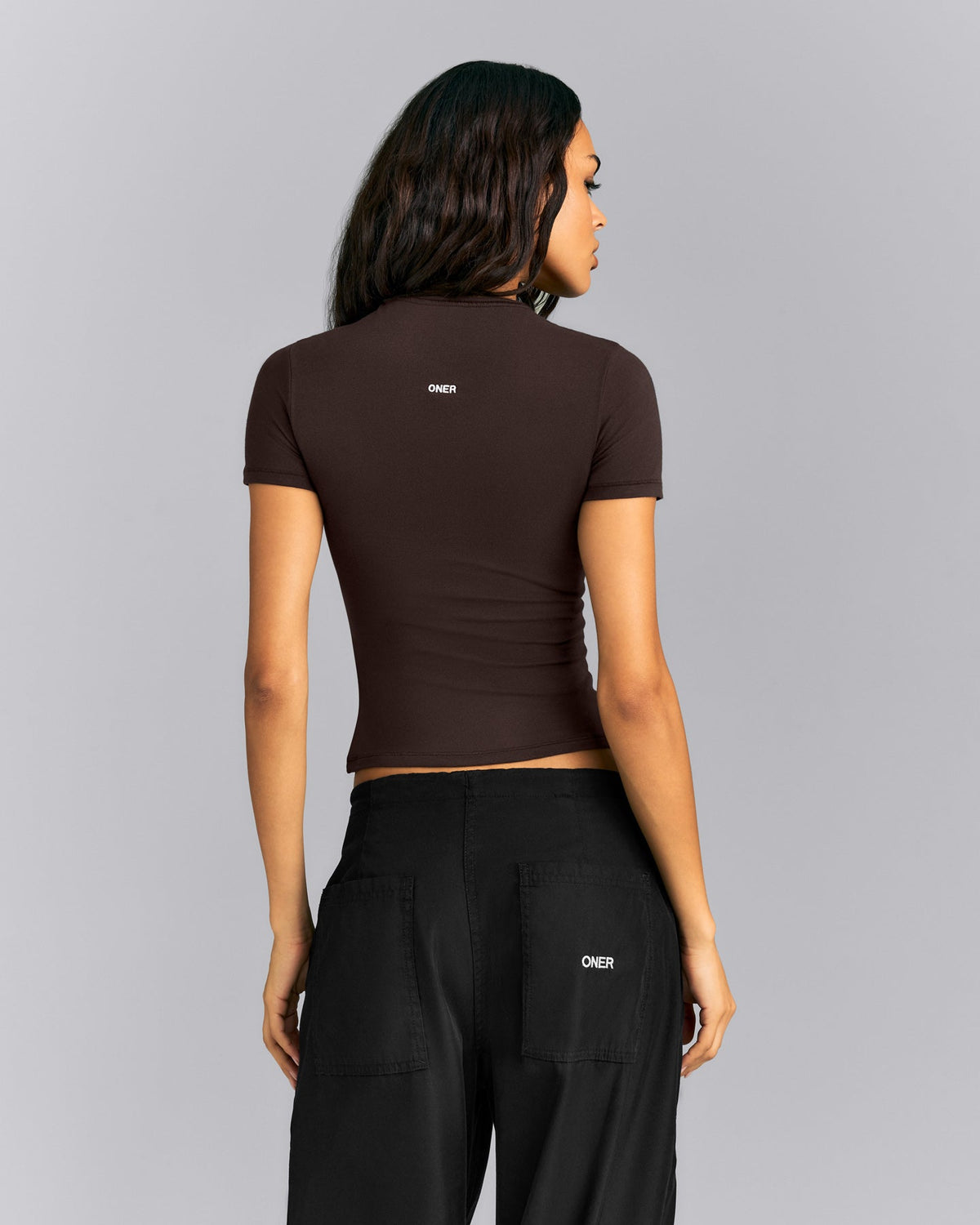 Oner Active Fitted Cotton Short Sleeve Crew Neck T-Shirt | 70% Cocoa