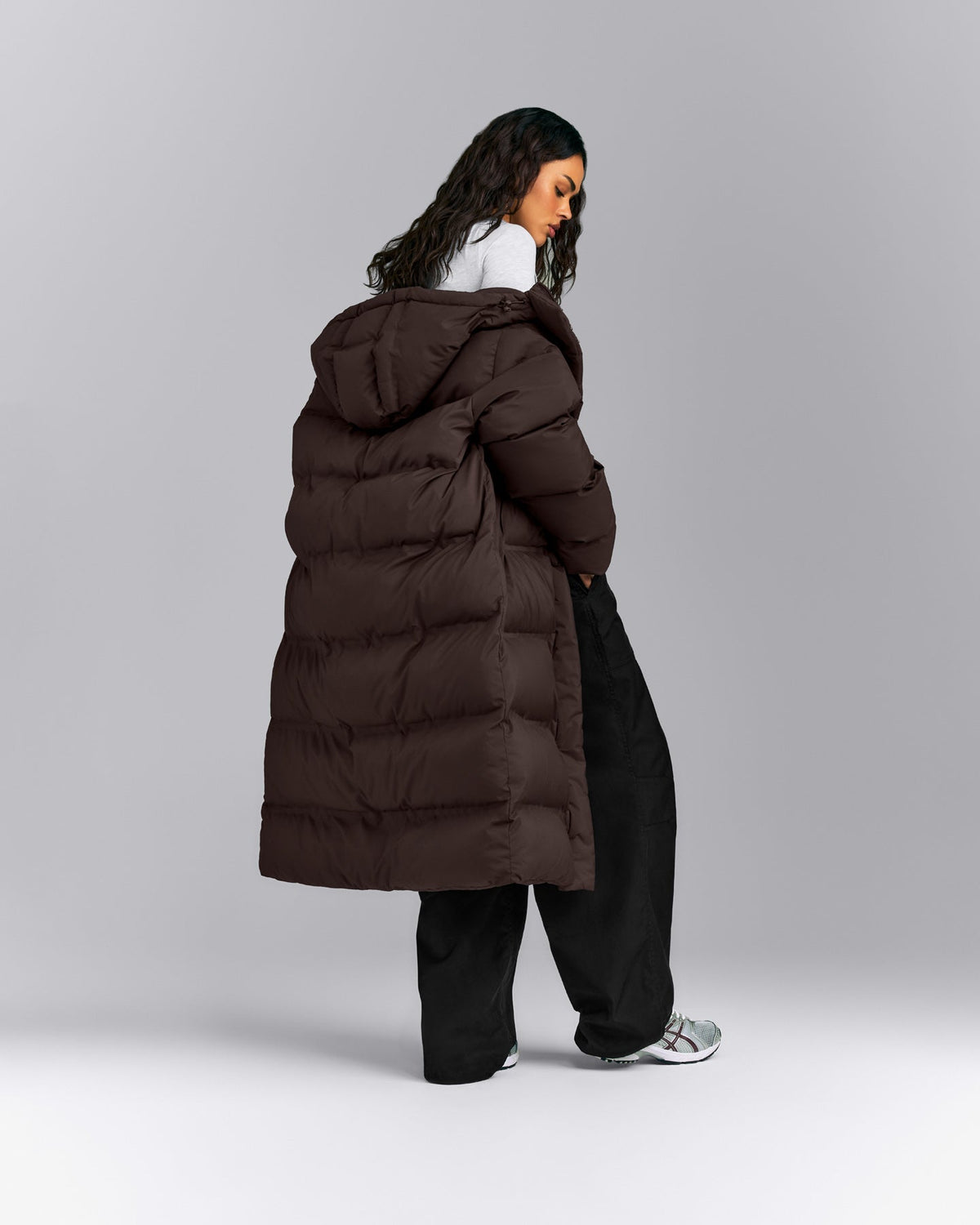 Oner Active Oversized Longline Puffer Jacket | 70% Cocoa