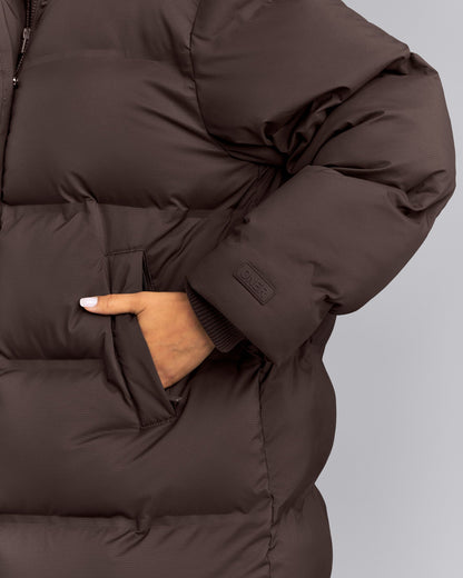 Oner Active Oversized Longline Puffer Jacket | 70% Cocoa