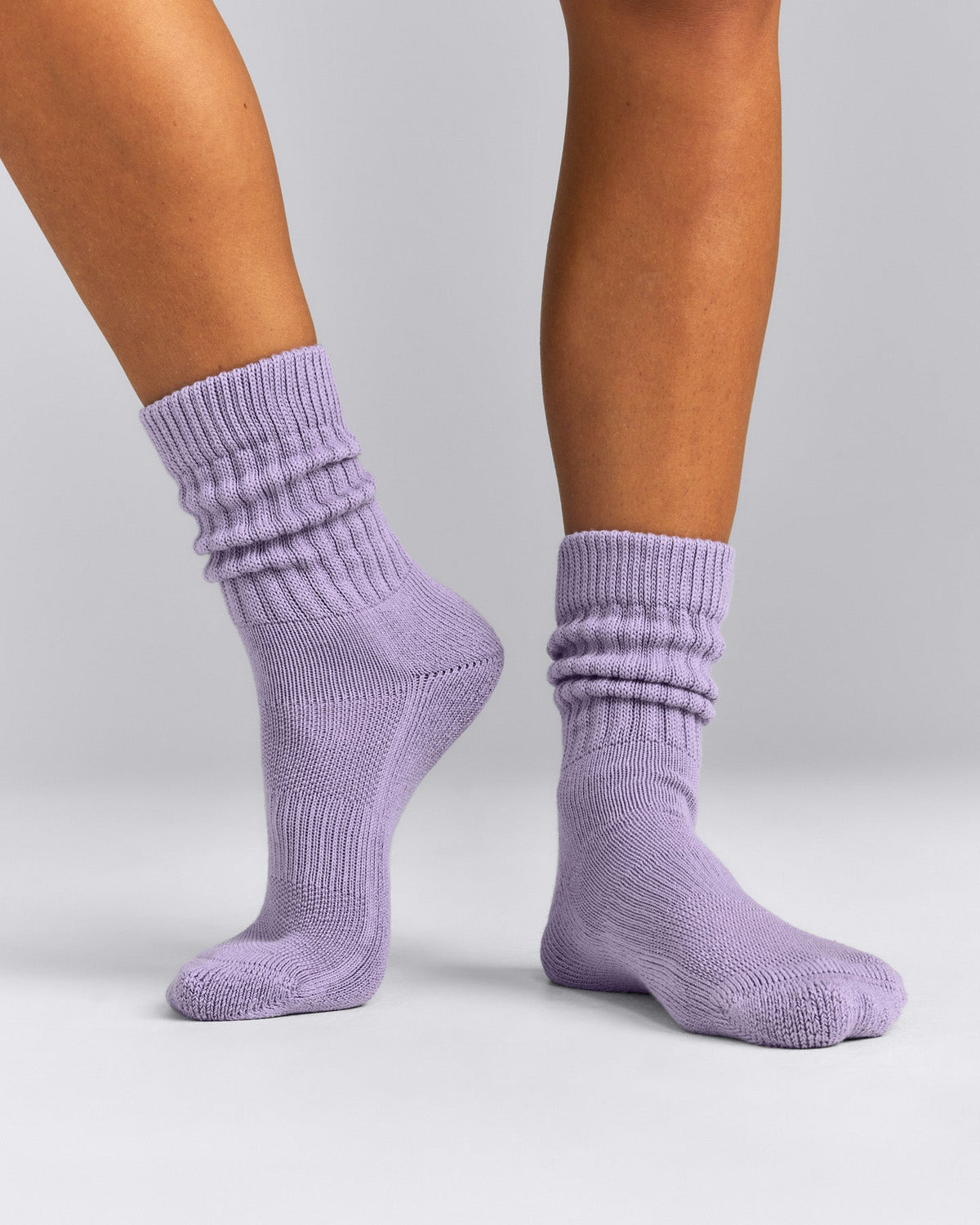Oner Active Rib Long Crew Socks | Dark Lavender Marl