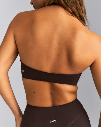 Oner Active SoftMotion™ Minimal Halter Neck Bralette | 70% Cocoa