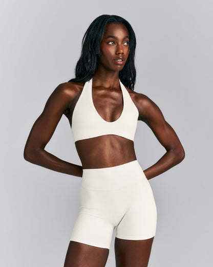 Oner Active SoftMotion™ Minimal Halter Neck Bralette | Marshmallow White