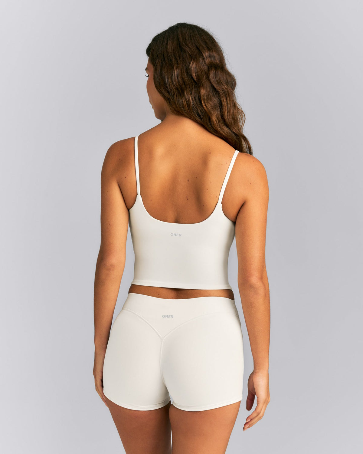 Oner Active SoftMotion™ Strappy Mid Tank Top with Built in Bra Shelf | Marshmallow White