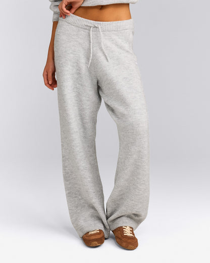 Oner Active Oversized Knit Straight Leg Pants | Light Gray Marl