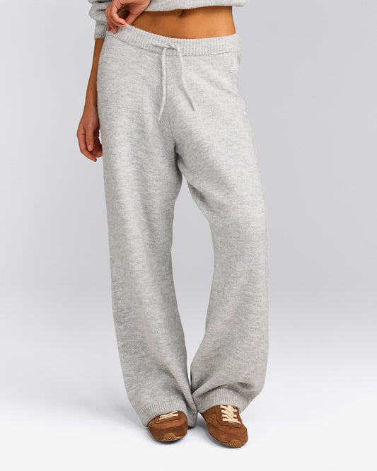 Oner Active Oversized Knit Straight Leg Pants | Light Gray Marl