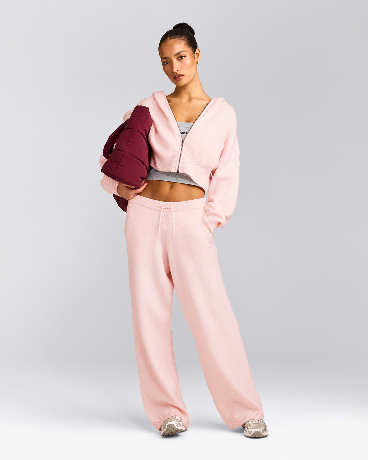 Oner Active Oversized Knit Straight Leg Pants | Soft Girl Pink