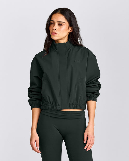 Oner Active Cropped Bomber Jacket | Emerald Noir