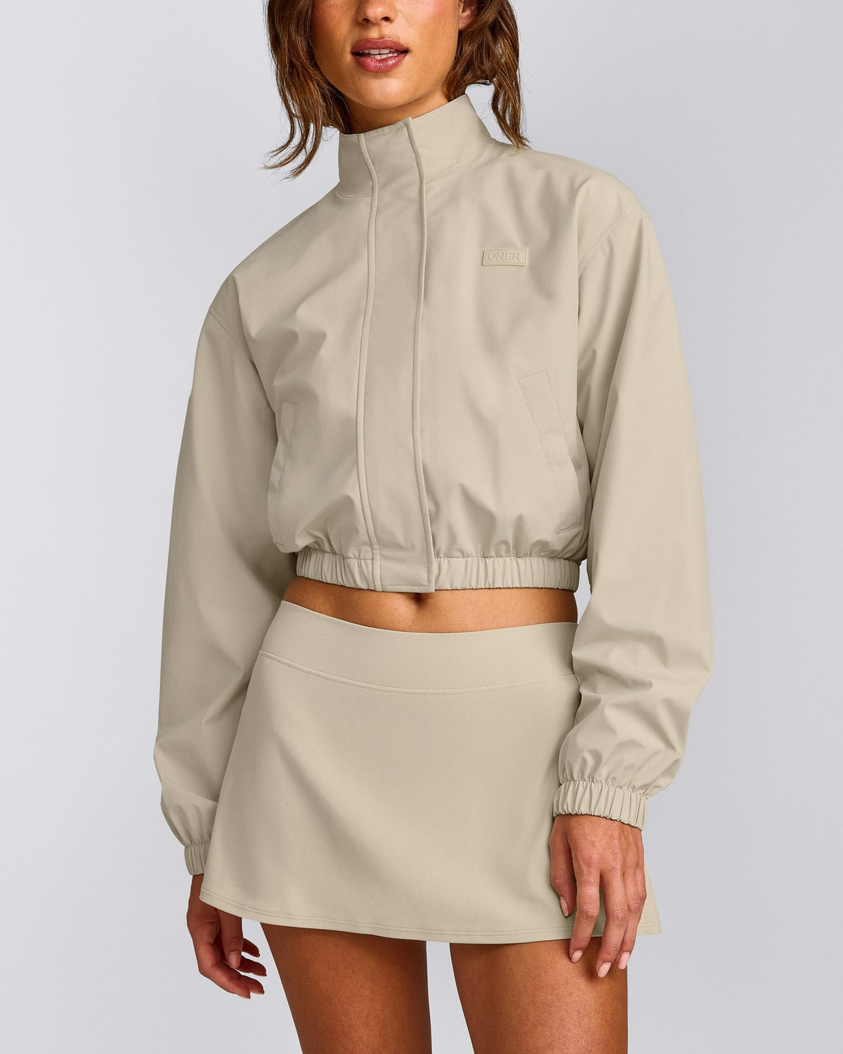 Oner Active Cropped Bomber Jacket | Oatmeal
