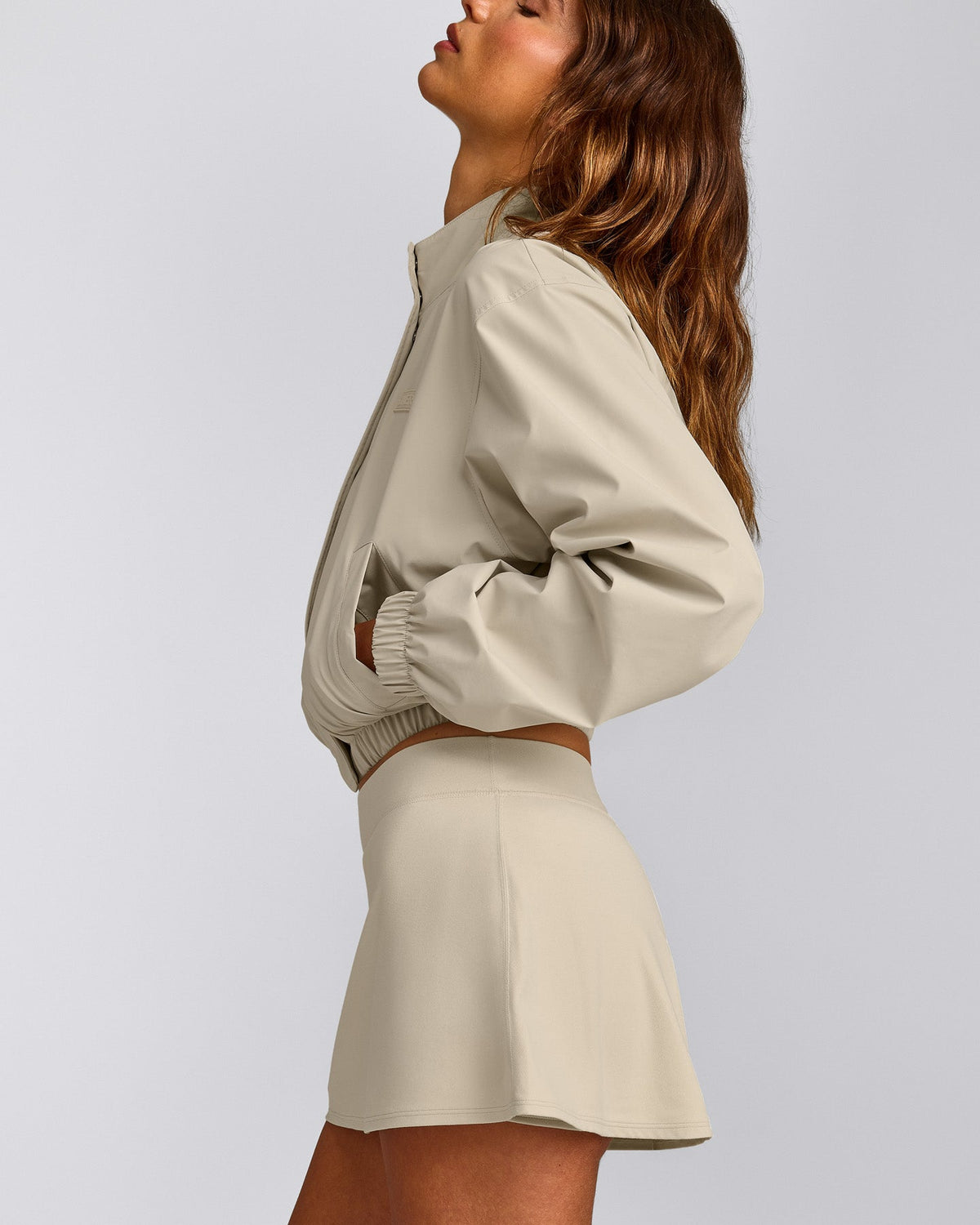 Oner Active Cropped Bomber Jacket | Oatmeal