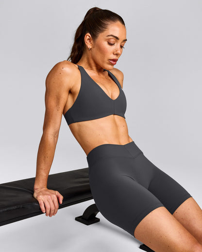 Oner Active UnifiedMove™ V Front Mid Rise Shorts 6" | Coal