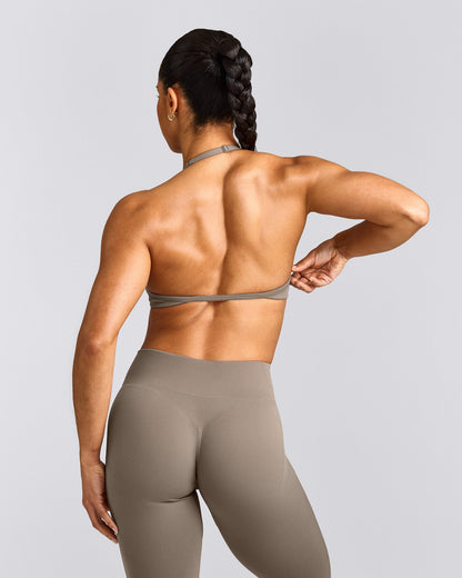 Oner Active EnhanceLift™ Seamless Minimal Halter Neck Bralette | Warm Minky