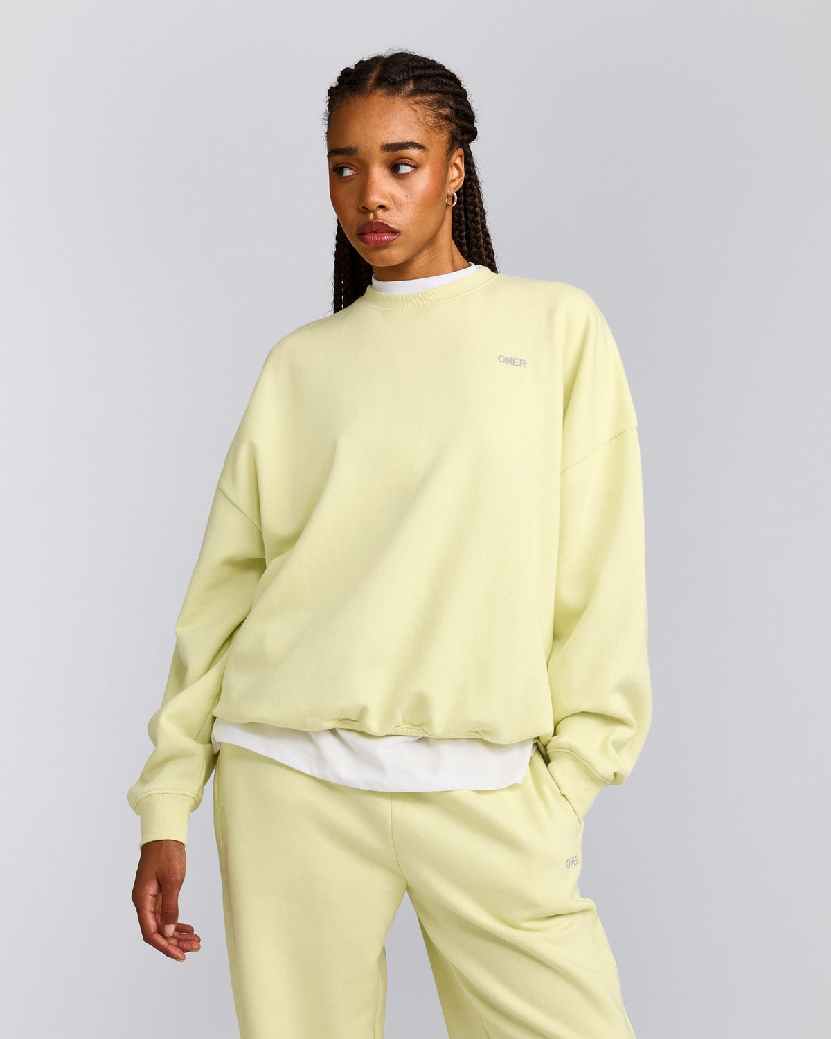 Oner Active Foundations All Season Crew Neck Sweatshirt | Pastel Yellow