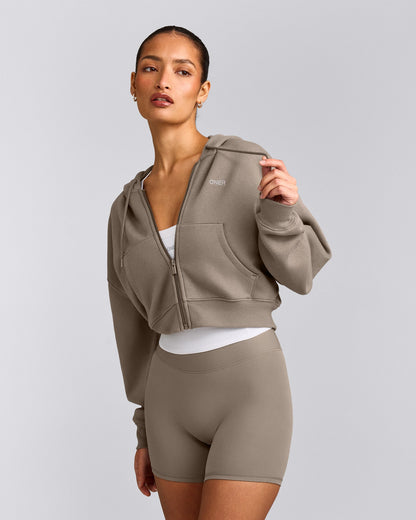 Oner Active Foundations All Season Cropped Zip Up Hoodie | Minky