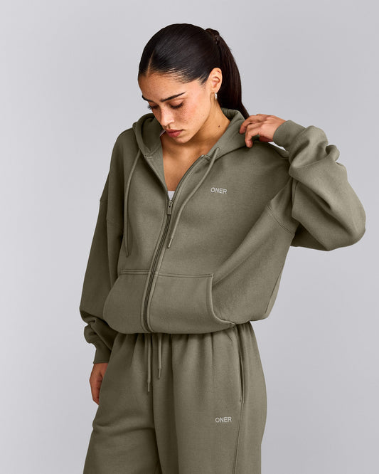 Oner Active Foundations All Season Zip Up Hoodie | Alpine Green