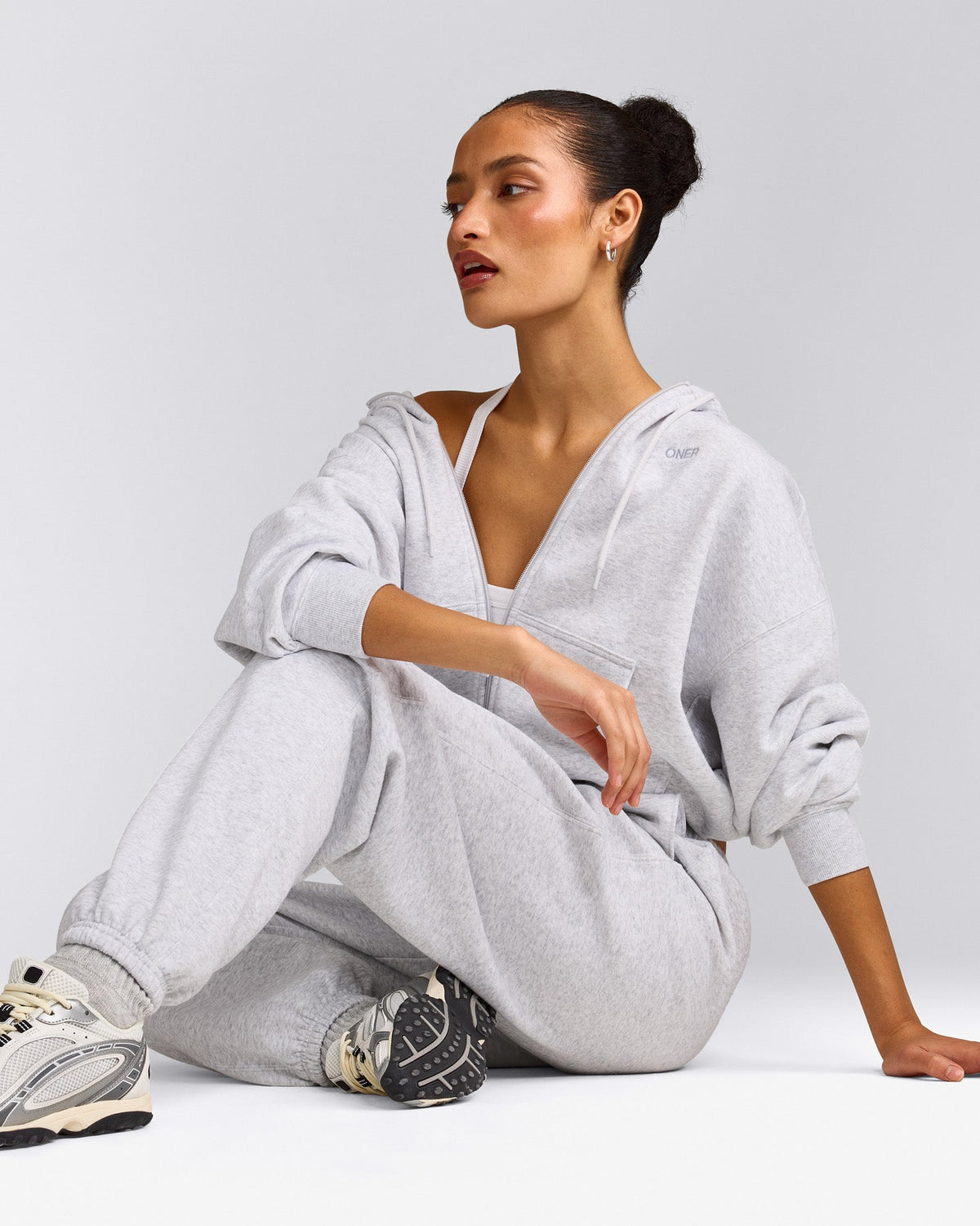 Oner Active Foundations All Season Zip Up Hoodie | Gray Marl