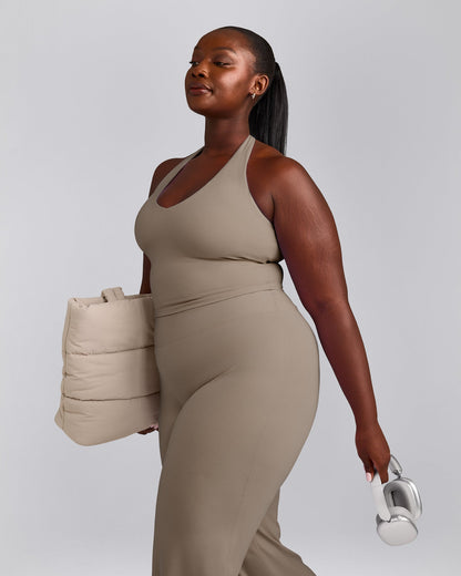Oner Active SoftMotion™ Halter Neck Mid Tank Top with Built in Bra Shelf | Minky