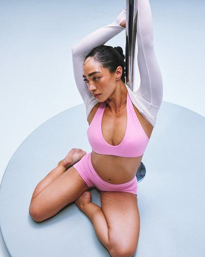 Oner Active SoftMotion™ Minimal Halter Neck Bralette | Rose Pink