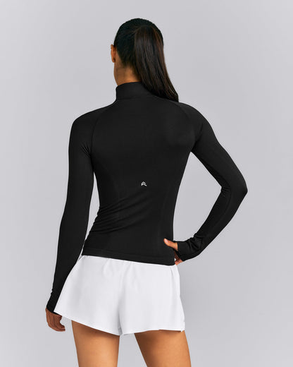 Oner Active Oner Seamless Mid Weight Fitted 1/2 Zip Long Sleeve Top | Black
