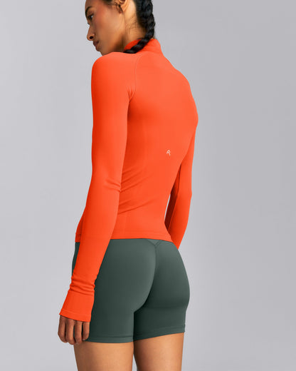 Oner Active Oner Seamless Mid Weight Fitted 1/2 Zip Long Sleeve Top | Energy Orange