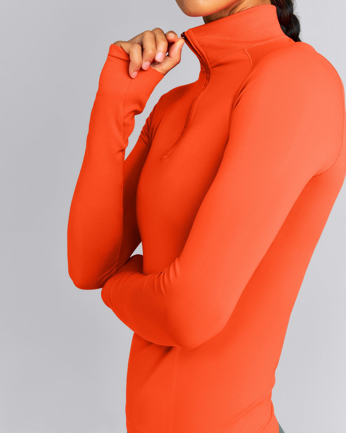 Oner Active Oner Seamless Mid Weight Fitted 1/2 Zip Long Sleeve Top | Energy Orange