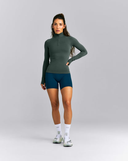 Oner Active Oner Seamless Mid Weight Fitted 1/2 Zip Long Sleeve Top | Shadow Green