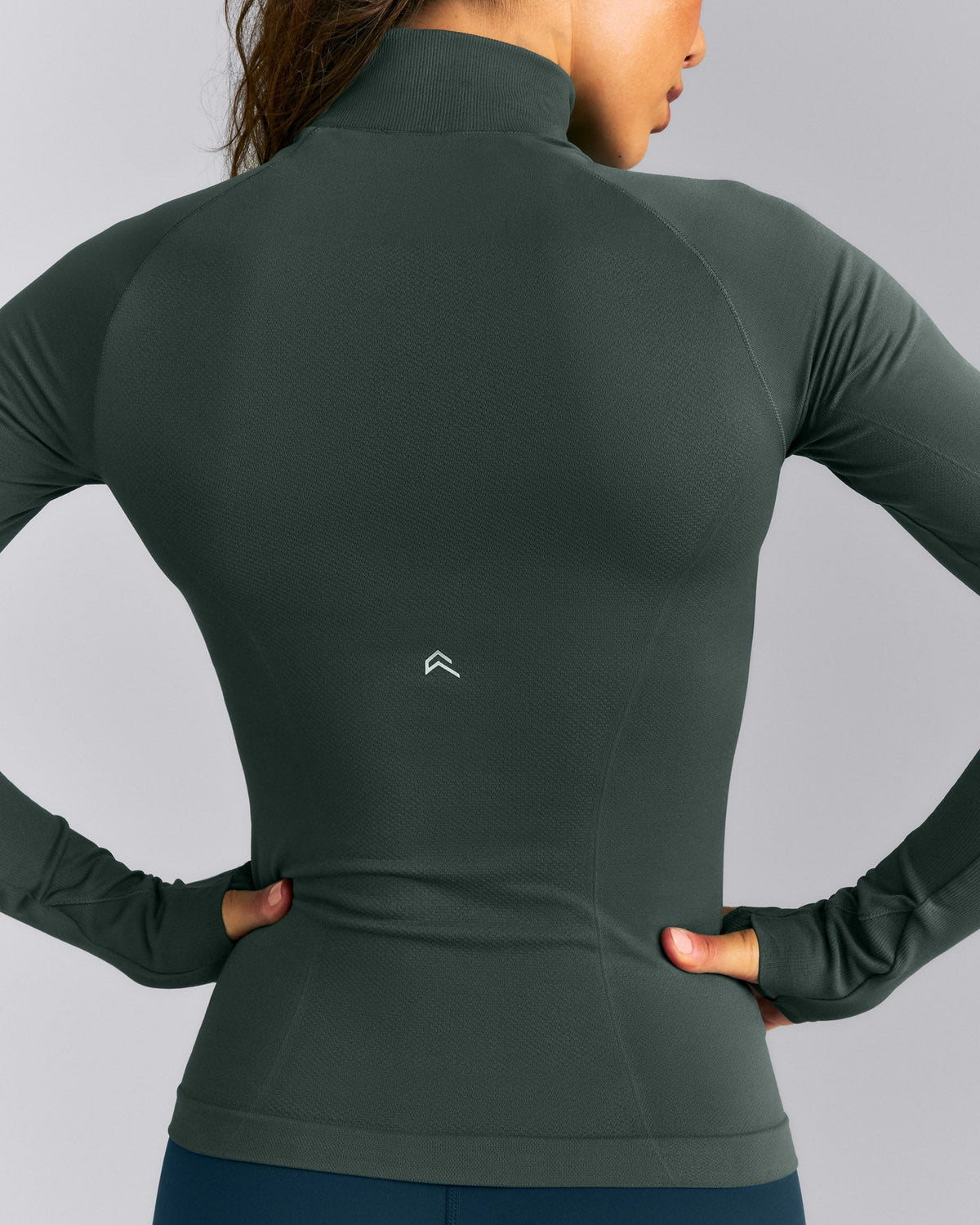 Oner Active Oner Seamless Mid Weight Fitted 1/2 Zip Long Sleeve Top | Shadow Green