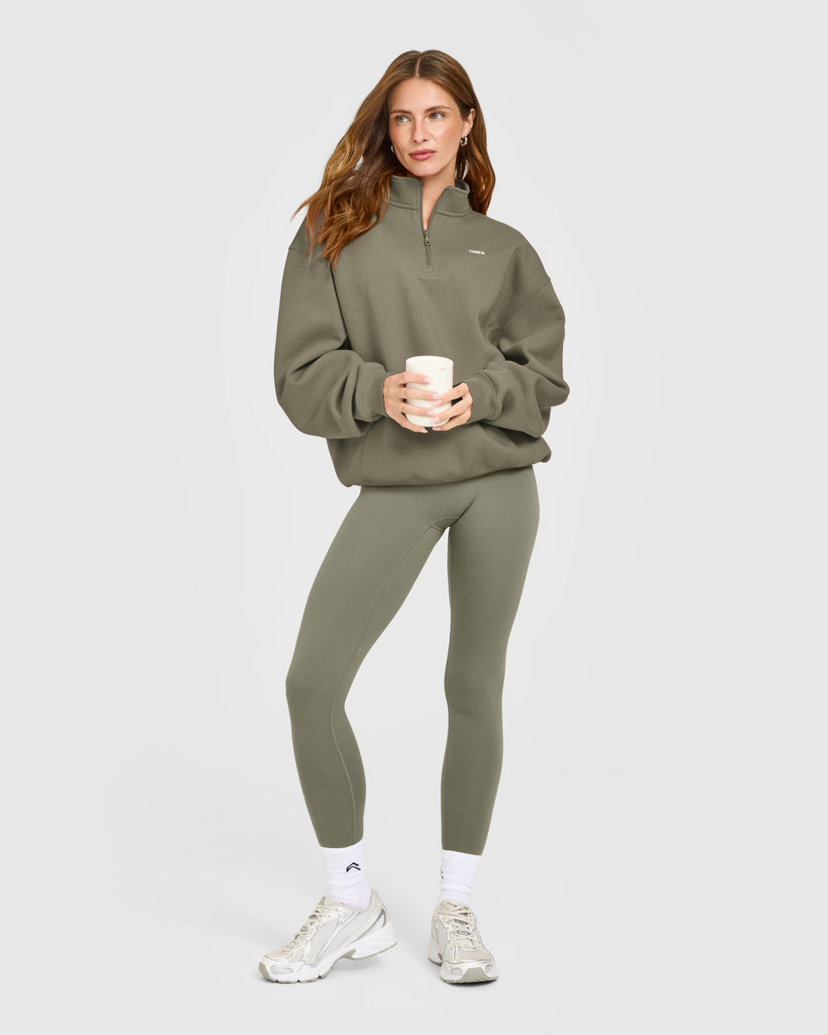 Oner Active Foundations 1/4 Zip Sweatshirt | Alpine Green