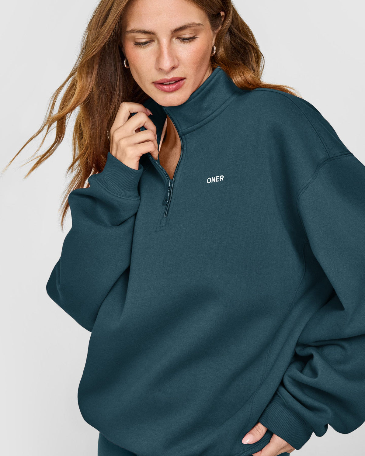 Oner Active Foundations 1/4 Zip Sweatshirt | Oil Blue