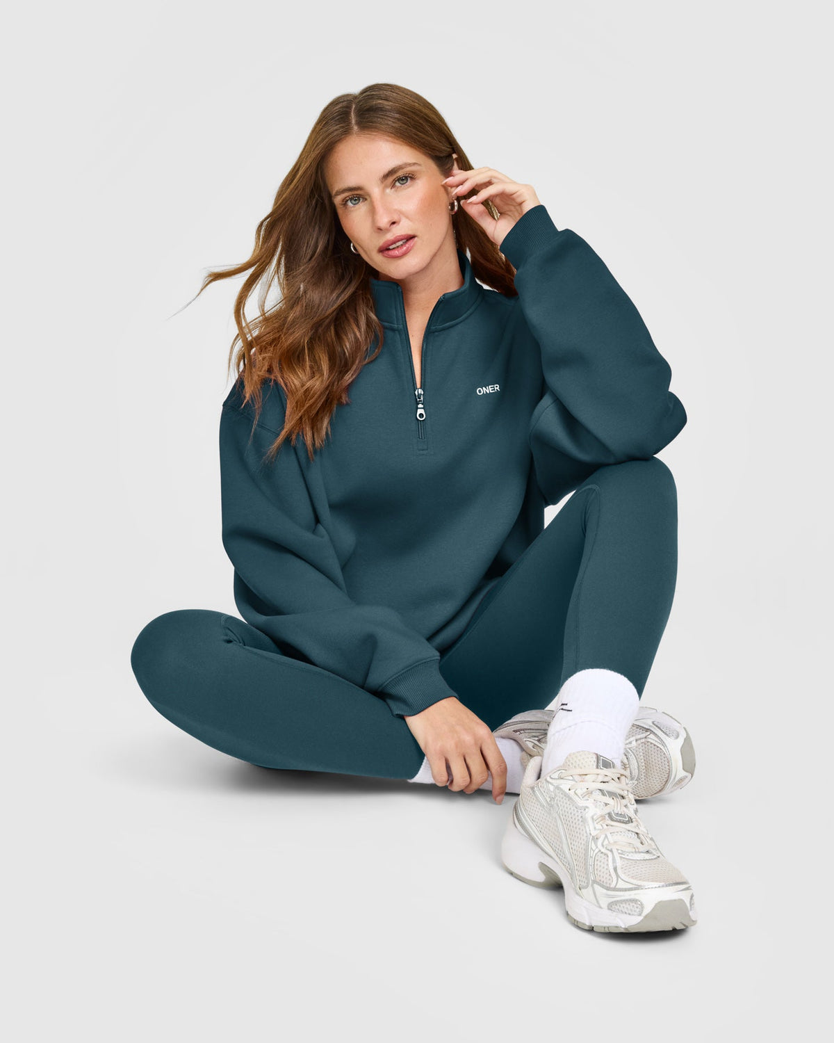 Oner Active Foundations 1/4 Zip Sweatshirt | Oil Blue
