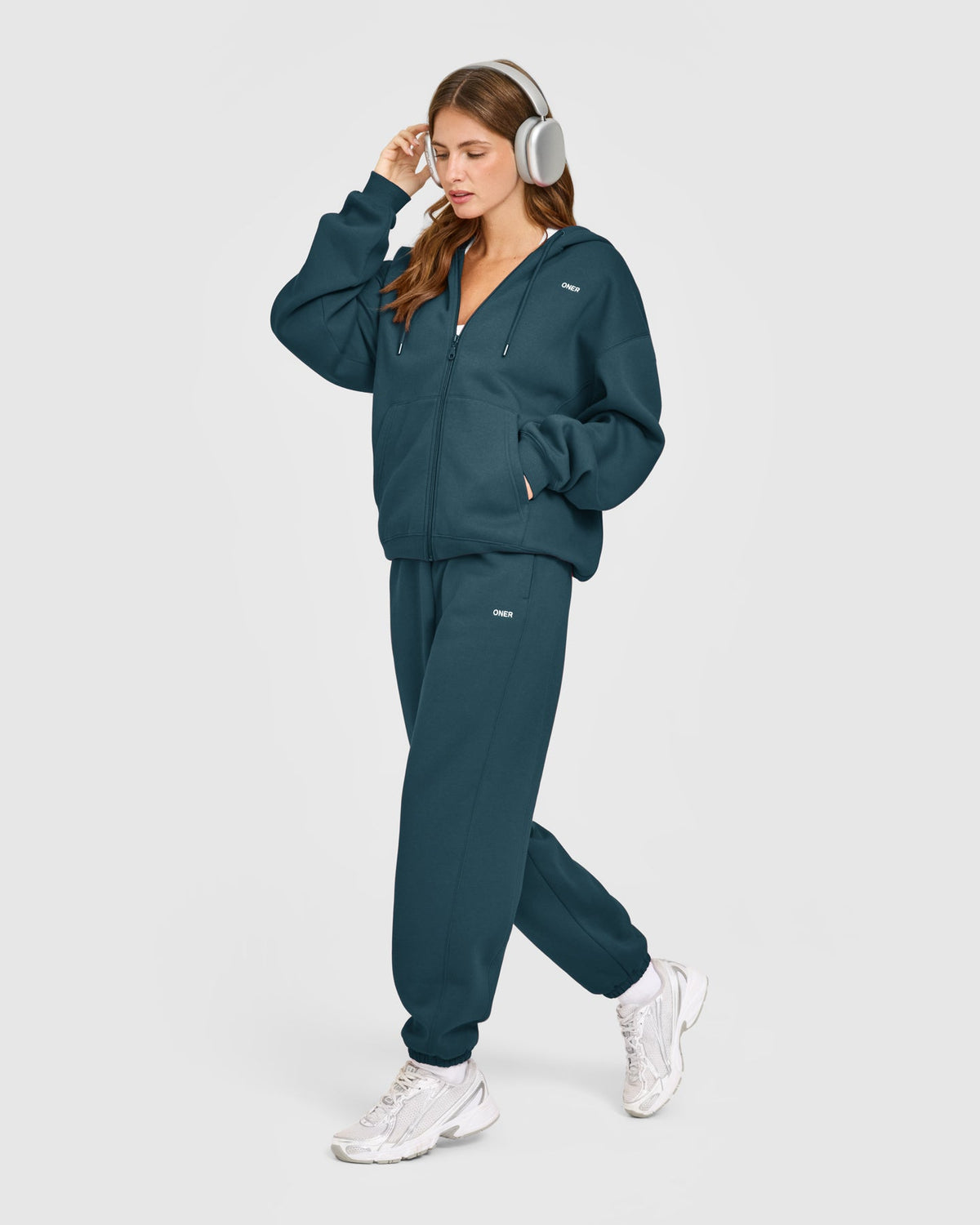 Oner Active Foundations Zip Up Hoodie | Oil Blue