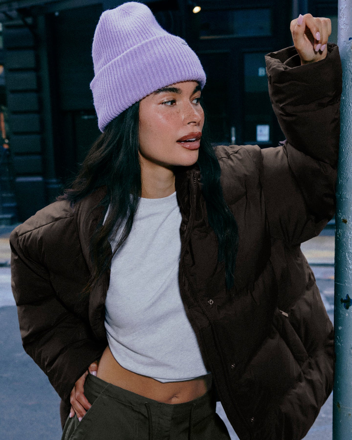 Oner Active Wool Rib Knit Beanie | Lavender Purple